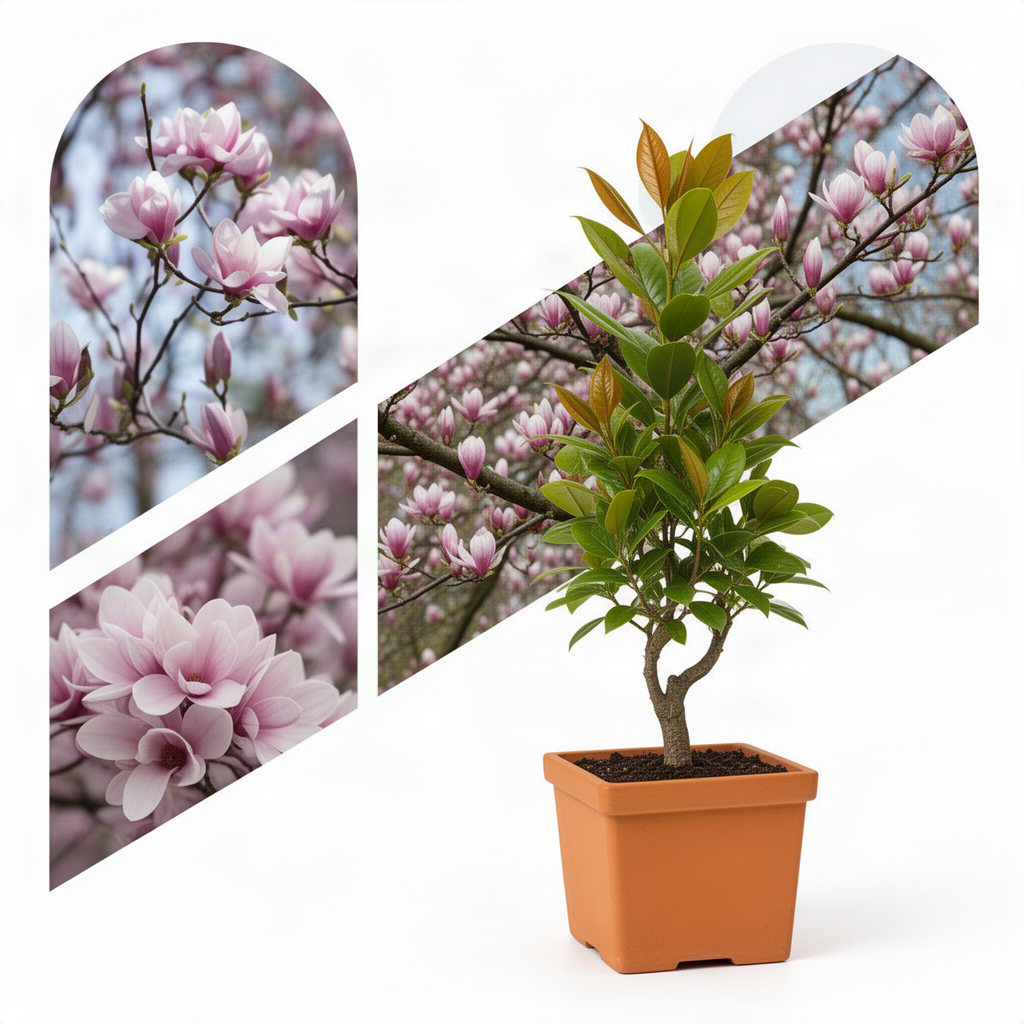 2 Live Saucer Magnolia Flowering Trees, 6-12 Inches Tall, 2.5-Inch Pots