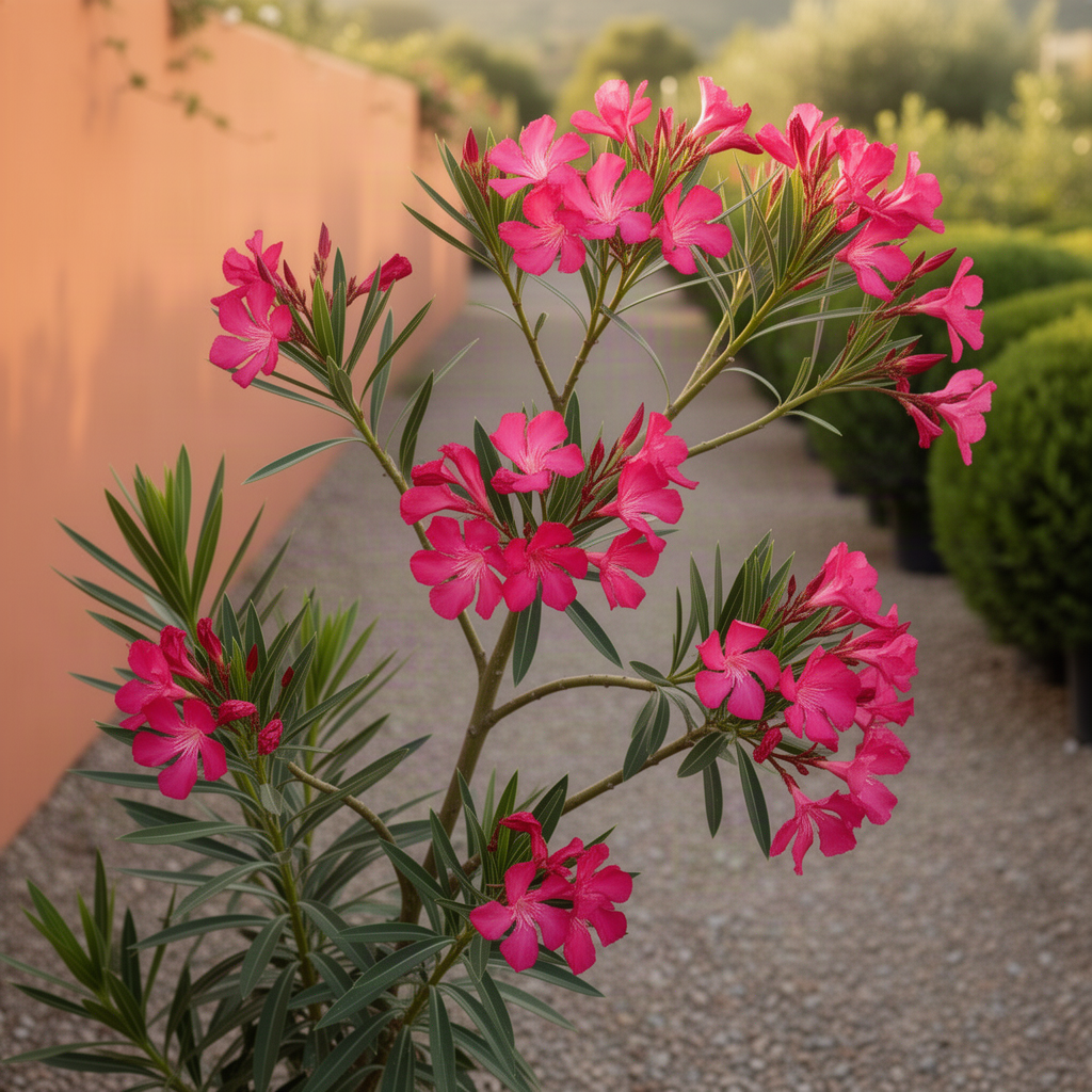 2 Hardy Pink Oleander Live Plants, Well-Rooted Shrubs, 4-6 Inches Tall