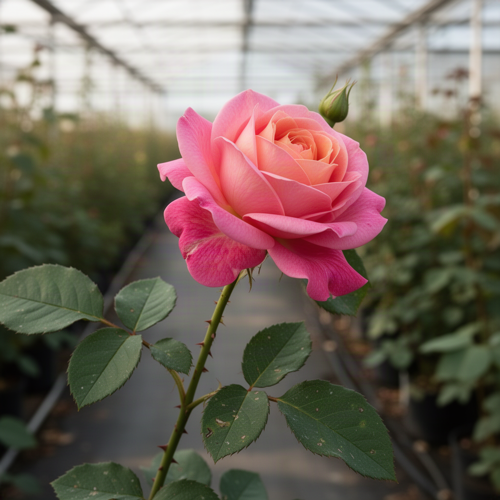 Live Pink Rose Bush, 5-8 Inch Heirloom Shrub For Containers And Borders