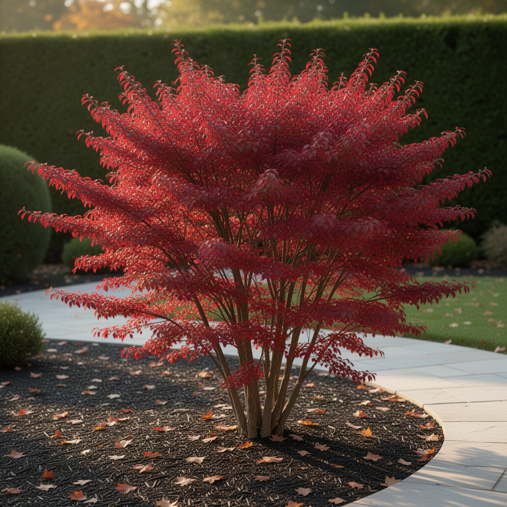 10 Live Dwarf Burning Bush Plants, Landscape Shrubs For Yard Landscape Use
