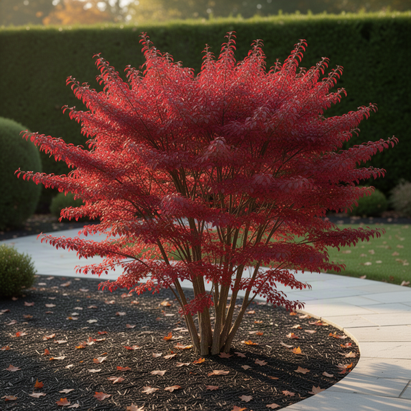 10 Live Dwarf Burning Bush Plants, Landscape Shrubs For Yard Landscape Use