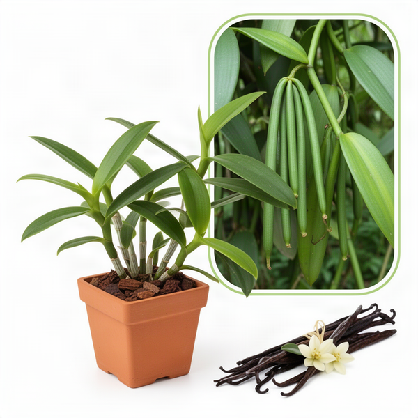 Live Vanilla Orchid Plant, Green Trailing Vine, 4-7 Inches Tall, Indoor