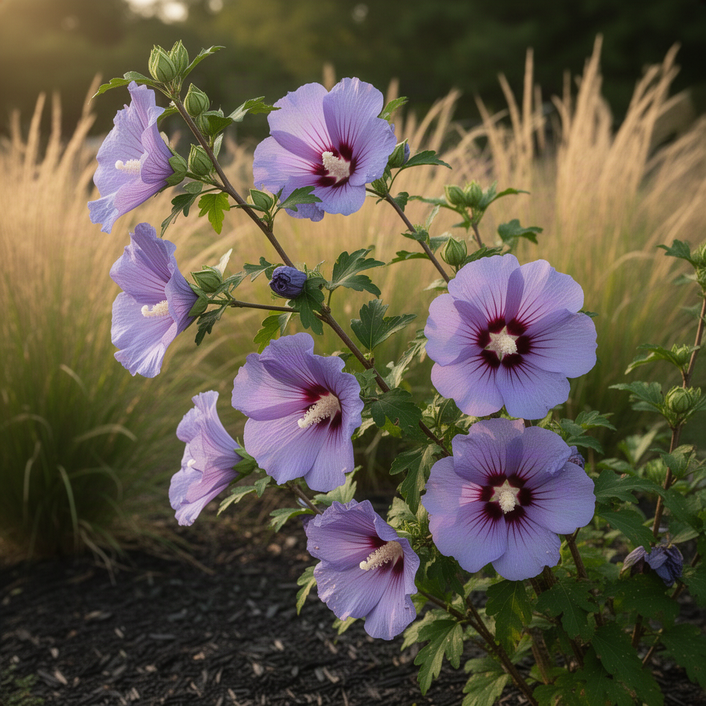 Live Purple Rose Of Sharon Shrub, 6-13 Inch Landscape Flower Plant In Pot