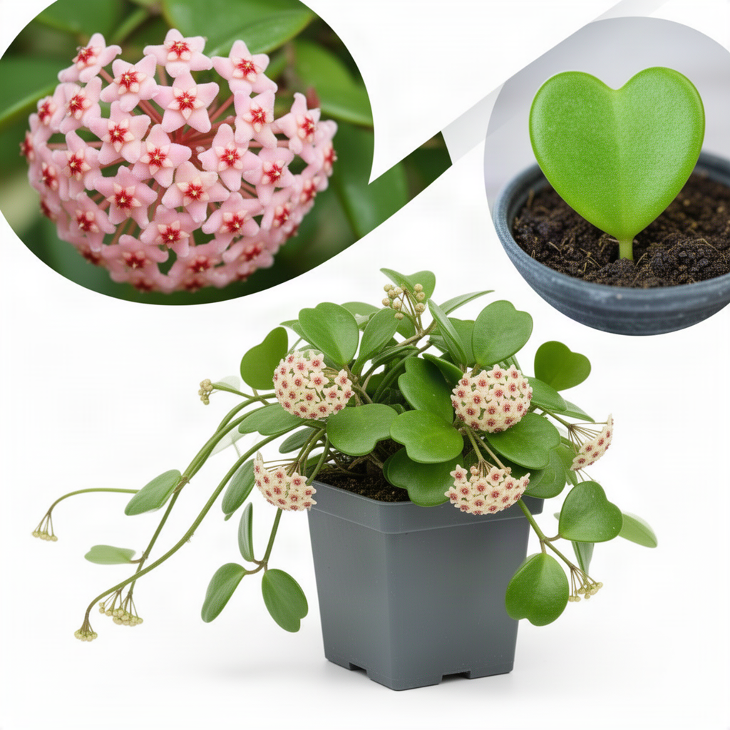 Green Hoya Kerrii Live Succulent Plant, 4-6 Inches Tall, Indoor Decor.