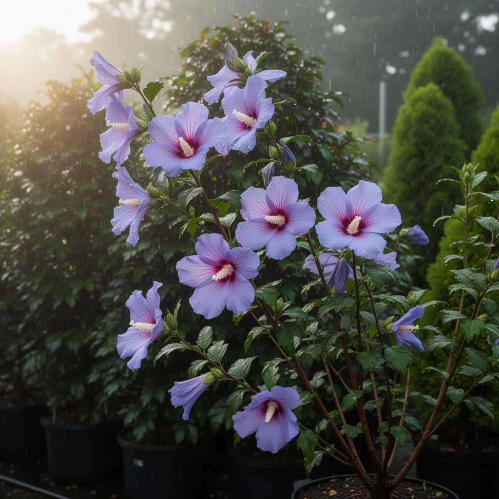 Live Purple Rose Of Sharon Shrub, Potted Althea Hibiscus, 6-12 Inches Tall