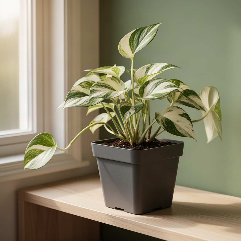 Live White Princess Philodendron Plant, Variegated Houseplant, 5-8 Inch