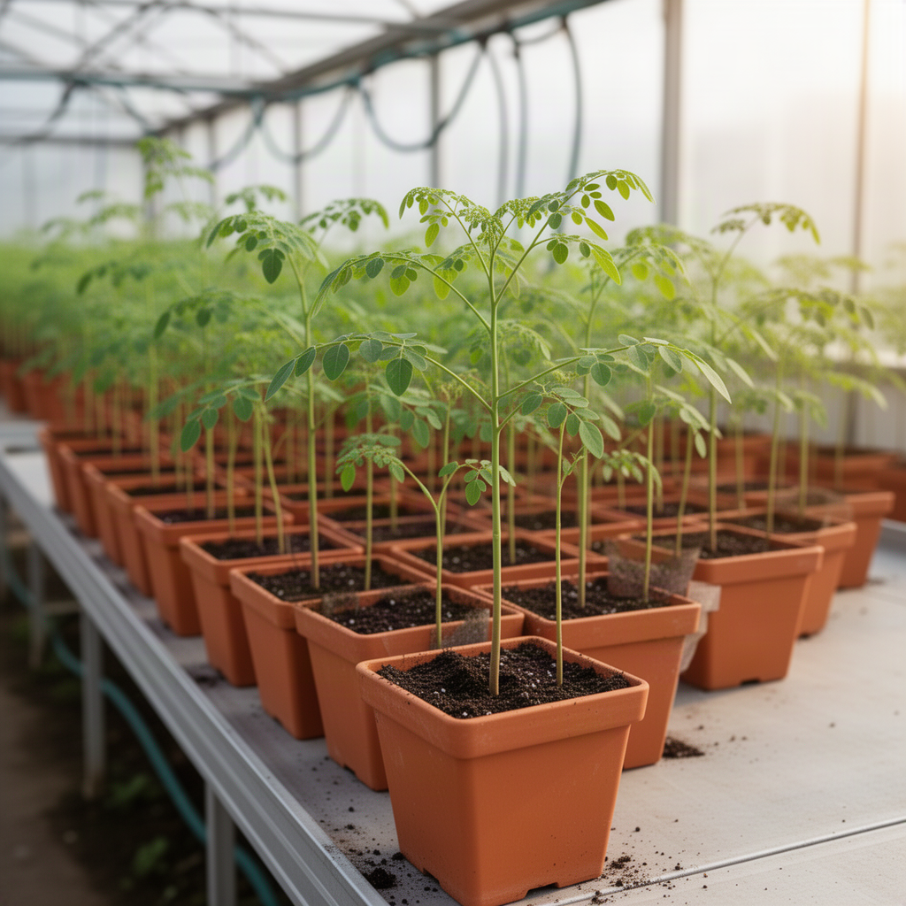 Live Moringa Oleifera Tree In 4 Inch Pot, Dwarf Perennial For Planting