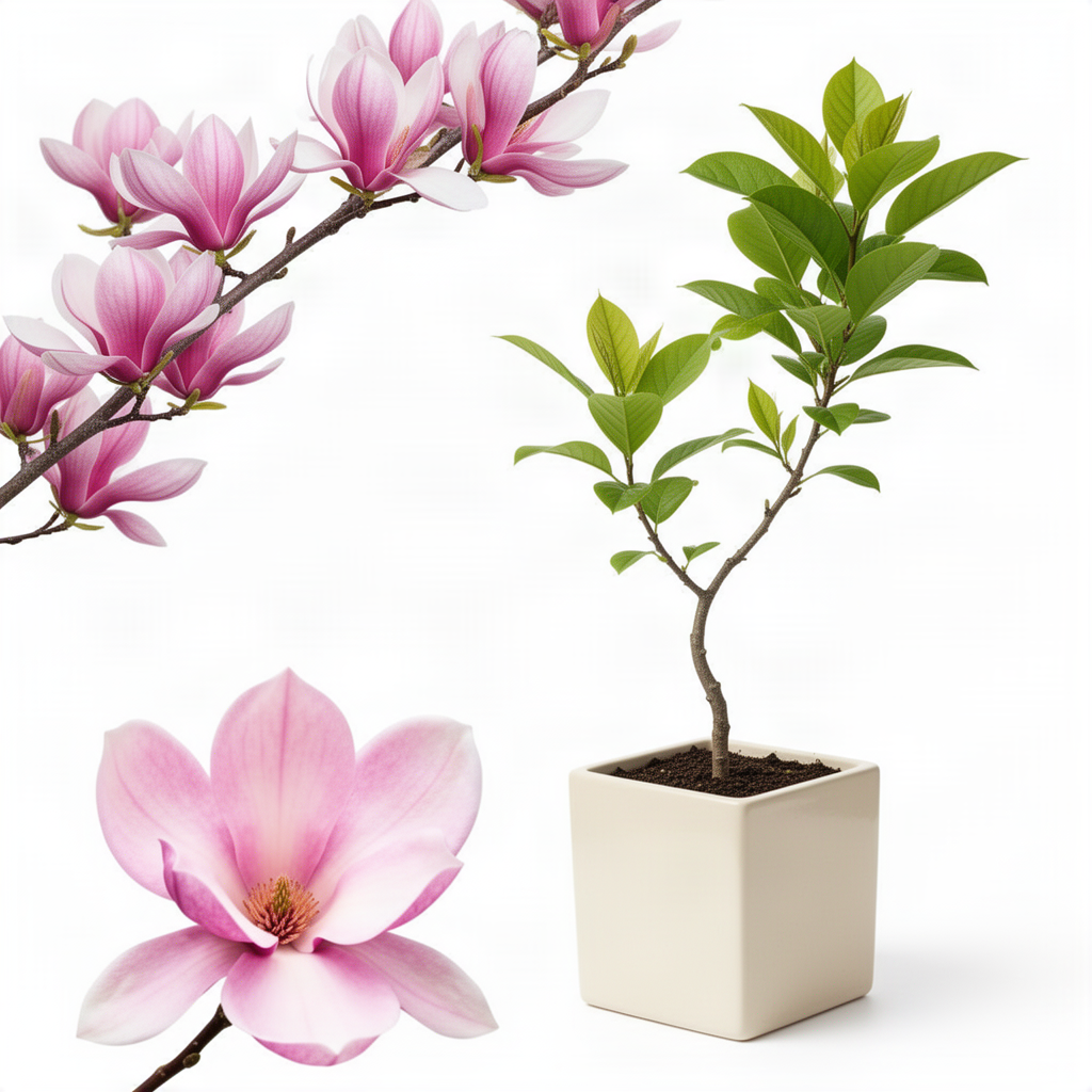 Live Saucer Magnolia Tree, Fragrant Blooms, 6-12 Inch Tall, 2.5-Inch Pot