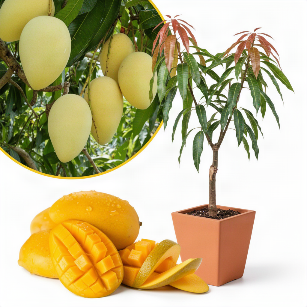 Live Sweet Mango Tree In 1 Gallon Pot, 2-3 Feet Tall For Garden Planting