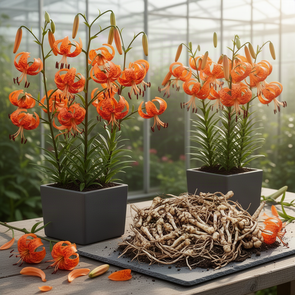 5 Turks Cap Lily Bulbs, Tiger Lily Flowers For Beds And Border Planting