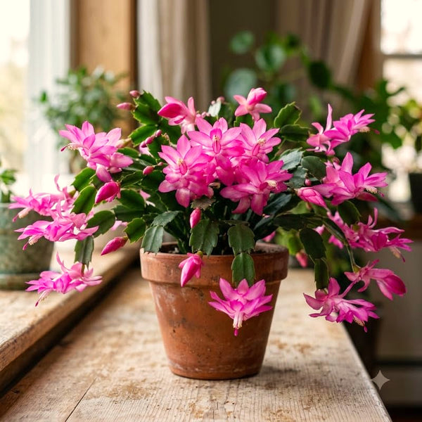 Pink Christmas Cactus Live Plants, 4-7 Inches, Indoor Home Decor Piece