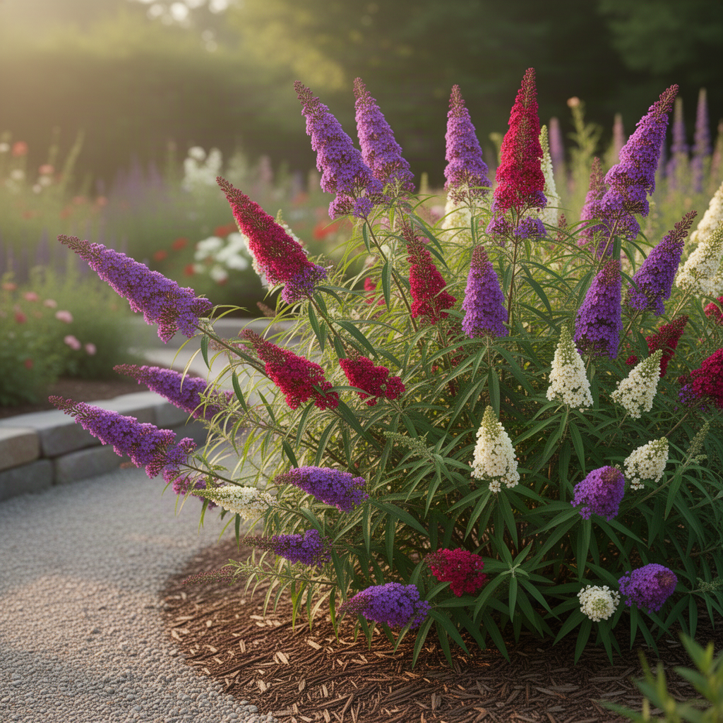 2 Butterfly Bush Starter Plants, Mixed Colors, Perennial Shrubs, 4-7 Inches