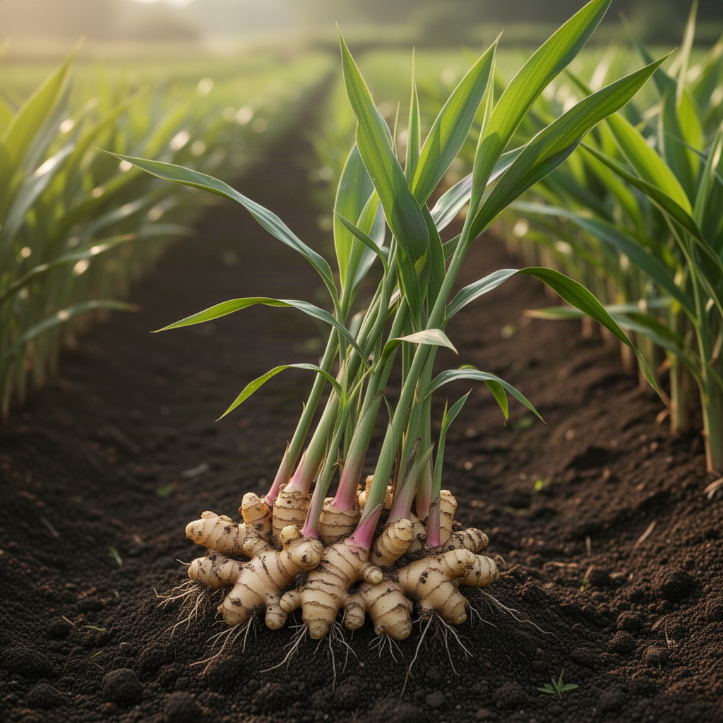 4 Live Ginger Starter Plants, 4-6 Inches Tall, For Indoor Or Outdoor Use