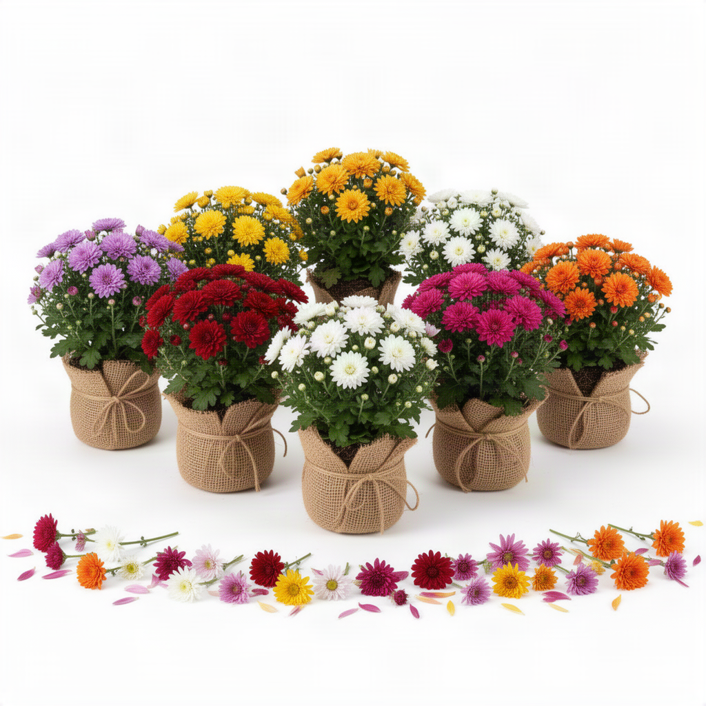 2 Live Mixed Mums, 5-7 Inch Outdoor Flower Plants For Garden Containers