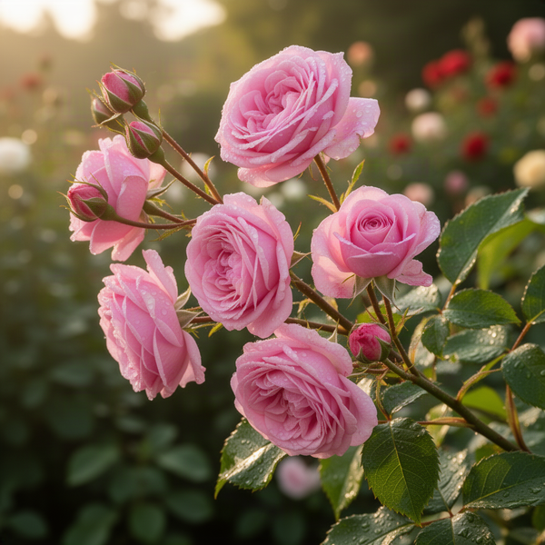 Live Pink Rose Bush, Fragrant Blooming Heirloom Plant, 5-10 Inches Tall