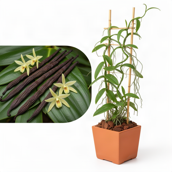Green Vanilla Vine Live Plant, 3-7 Inches, For Outdoor Flower Garden Spaces