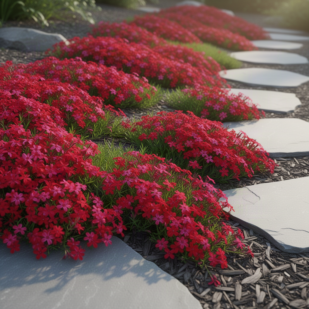 Live Red Creeping Phlox Plant, 4-7 Inch Perennial Ground Cover Flowering