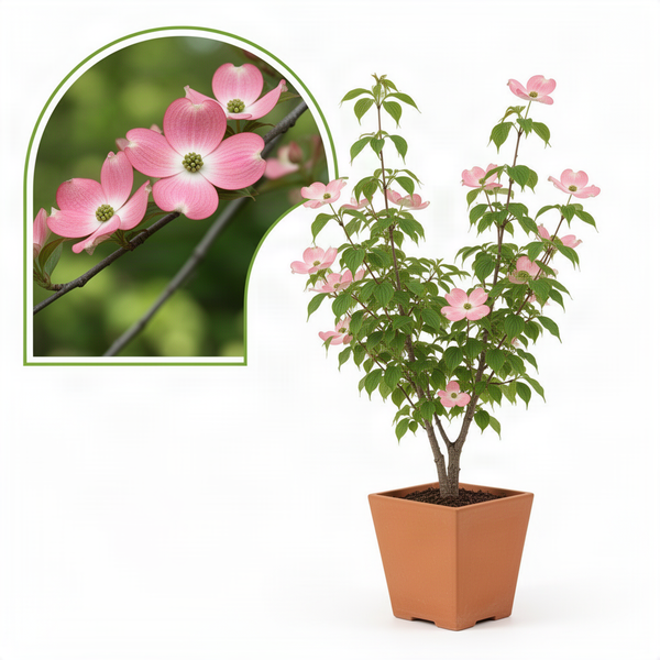 Deciduous Pink Dogwood Tree, Spring Blooms For Landscapes, 2.5 Inch Pot