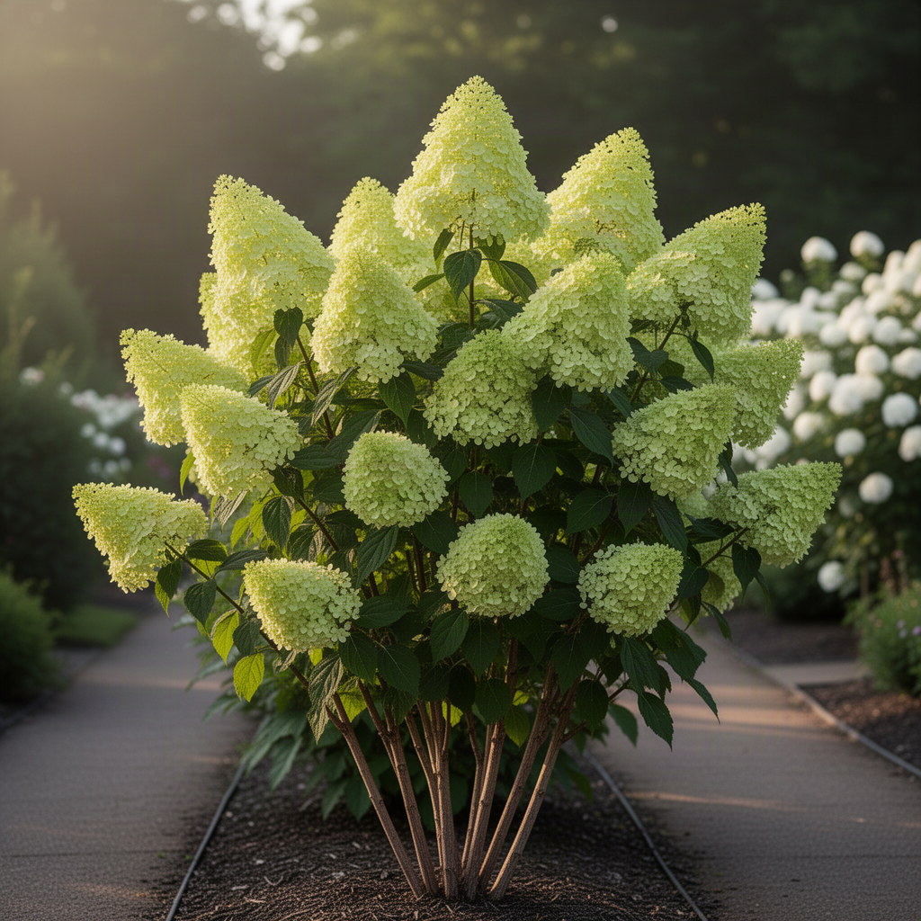 Live Hydrangea Garden Shrub, Yellow-Green Large Blooms, 5-10 Inches Tall