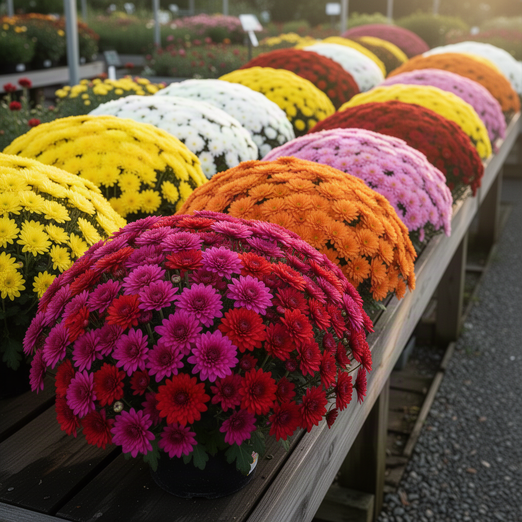 3 Mixed Mums Live Starter Plants, Outdoor Border Flowers, 5-7 Inches Tall