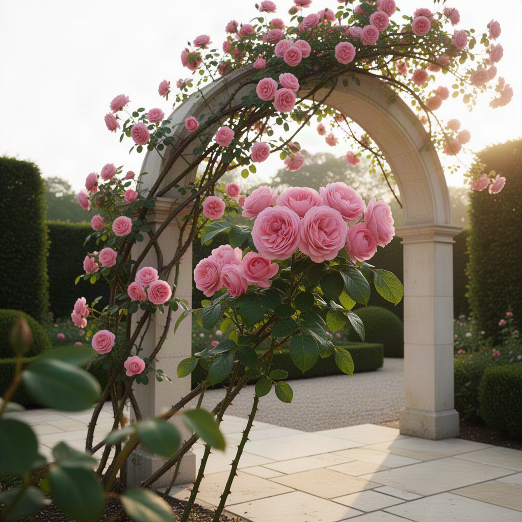 Live Climbing Rose Bush, Pink To Deep Pink Blooms, Fragrant, 5-9 Inches