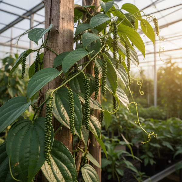 Live Black Pepper Plant, 3-6 Inch Tall, Well-Rooted Piper Nigrum Tree.